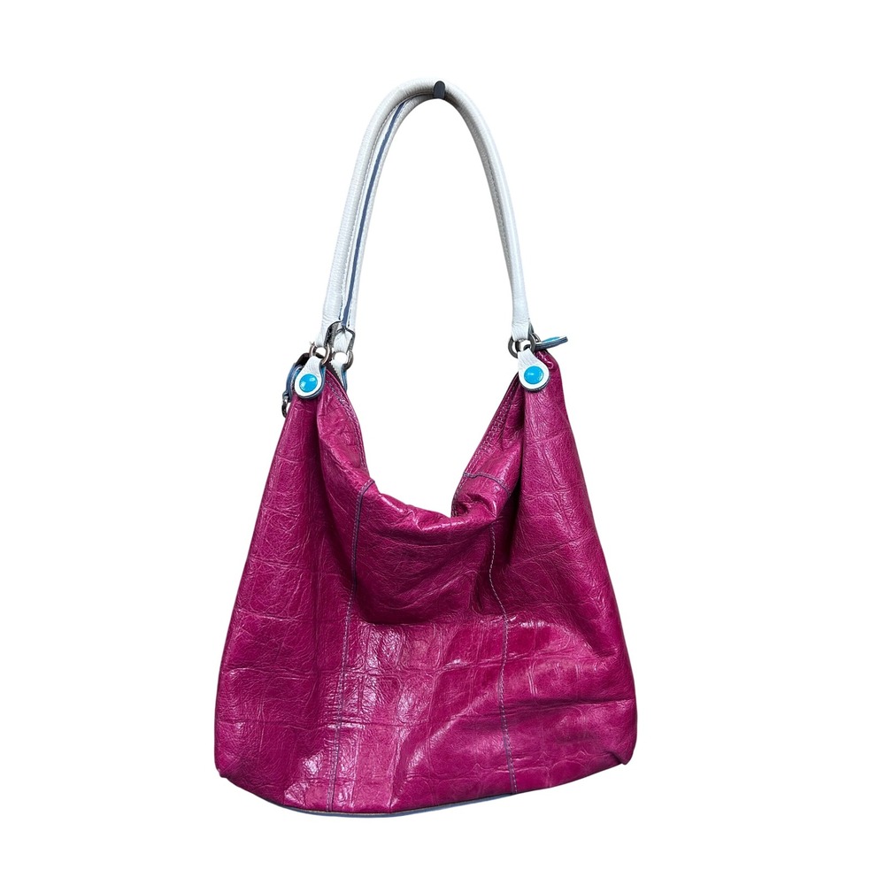 Gabs Italy Leather Pink‎ Leather Satchel Shoulder Bag Designer Floral
